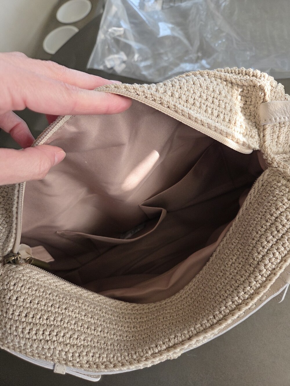 The Sak Los Feliz Slouchy Hobo NWT Hand Crochet Ecru - Picture 8 of 15